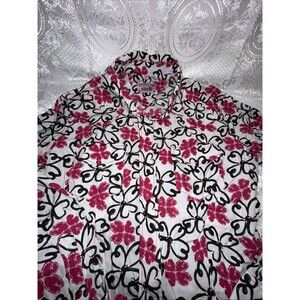 Ransom Ranch Womens Size M Snap up Long Sleeve Pink and White Shirt